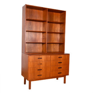Danish Teak 8-Drawer Chest + Bookcase Top