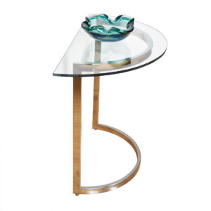 Roche Bobois Half-Round Glass Top Accent / Entryway Table