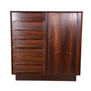Danish Modern Gentleman’s Chest in Rosewood with Tambour Door by Dyrlund