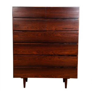 Split-Drawered Danish Modern Rosewood Tall Dresser
