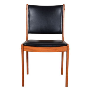 Set of 6 Teak and Black Dining Chairs by Johannes Andersen