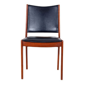 Set of 4 Teak and Black Dining Chairs by Johannes Andersen