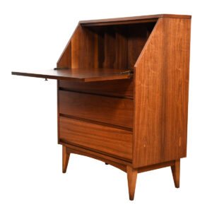American Modernist Walnut Secretary / Dresser w/ Double-Deep Cedar Drawer