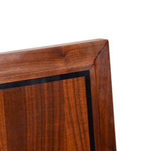 King-sized Headboard in Walnut with Black Detail from John Stuart