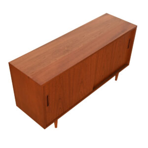 Danish Teak Compact Sideboard / Media Cabinet with Sliding Doors