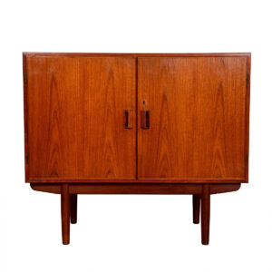 Multi-functional Two-Door Danish Teak Locking Cabinet by Borge Mogensen