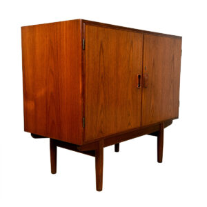 Multi-functional Two-Door Danish Teak Locking Cabinet by Borge Mogensen