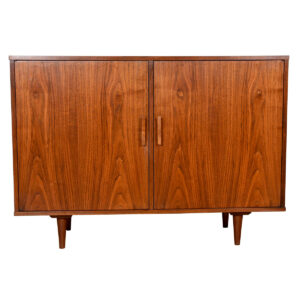 Spaciously Compact MCM Cabinet in Walnut — Custom Designed for Vinyl Storage