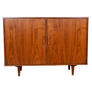 Spaciously Compact MCM Cabinet in Walnut — Custom Designed for Vinyl Storage