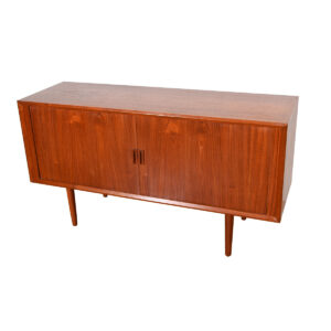 Danish Modern Teak Tambour Door Sideboard | Room Divider