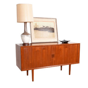 Danish Modern Teak Tambour Door Sideboard | Room Divider