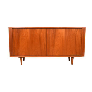 Tambour Door Danish Modern Teak Mid-Sized Sideboard