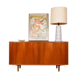Tambour Door Danish Modern Teak Mid-Sized Sideboard