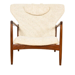 Rare Pair Kofod Larsen Danish Modern Wing-Back Lounge Chairs