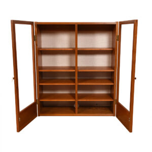 Danish Teak Hanging Glass Door Display Cabinet by Randers