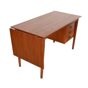 Arne Vodder Expanding-Top Teak Desk + Sliding Drawers