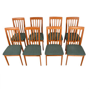 Set of 8 Tall Teak Canadian Modern Dining Chairs