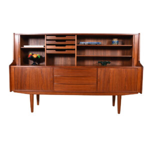 Danish Modern Teak Tambour Door Highboard