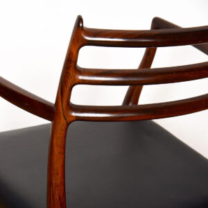 Delicious! Brazilian Rosewood Pair of Moller Danish Horn Arm-Chairs #62