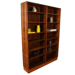 54″ Danish Modern Bookcase in Rosewood with Adjustable Shelves