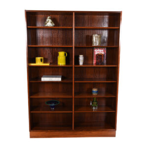 54″ Danish Modern Bookcase in Rosewood with Adjustable Shelves