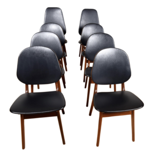 8 Arne Hovmand-Olsen Danish Teak Dining Chairs (2 Captain + 6 Side)