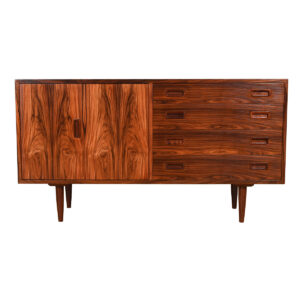 Compact Danish Rosewood Bi-Fold Sideboard | Media Cabinet