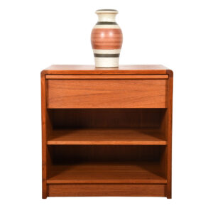 Danish Teak Nightstand w/ Drawer + Adjustable Shelf