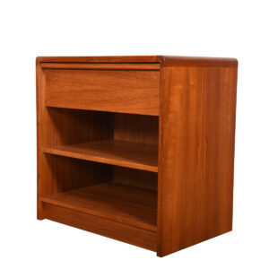 Danish Teak Nightstand w/ Drawer + Adjustable Shelf