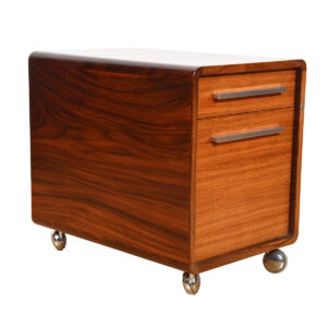Pair, Danish Modern Rolling File Cabinets in Rosewood