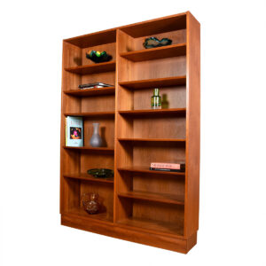 Danish Modern Teak Full Double Bookcase