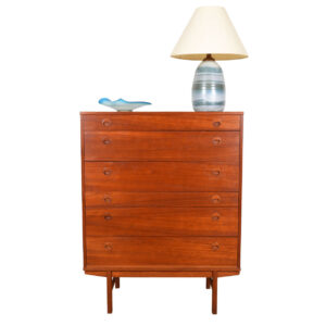 Dux Swedish Modern Teak 6-Drawer Tall Dresser