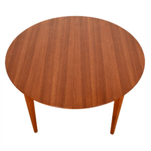4 Leaves Round-to-Oval Danish Modern Teak Dining Table