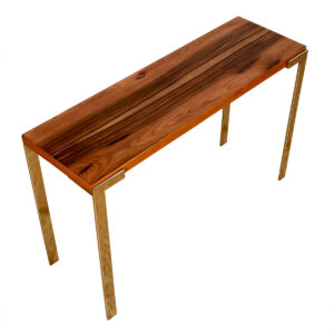 American Modernist Milo Baughman Style Rosewood & Chrome Sofa | Console Table
