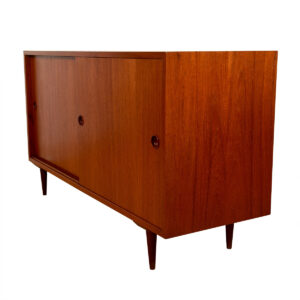 Borge Mogensen 53″ Danish Teak Sliding Door Credenza | Cabinet