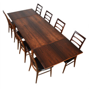 59″ Danish Modern Niels Otto Møller Rosewood Expanding Dining Table