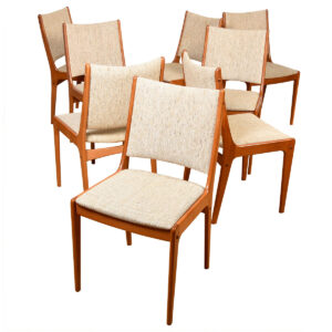 Set of 8 Teak Upholstered Johannes Andersen Dining Chairs