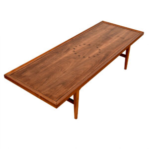 1958 Drexel Declaration Walnut Coffee Table w| Rosewood Inlays