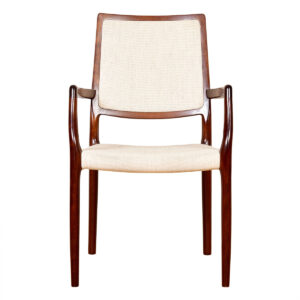 Pair of Danish Rosewood Niels Moller Tallback Upholstered Arm Chairs