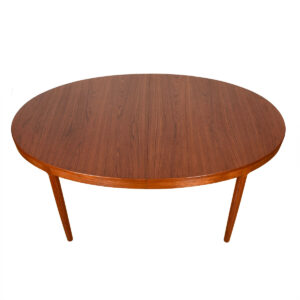 Oval Danish Modern Thick Teak Expanding Dining Table