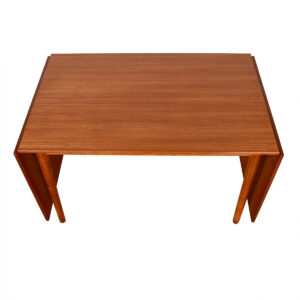 49″ x 33″ Expanding Dining | Work Table w: Removable Drop-Leaves in Danish Teak by Hovmand-Olsen