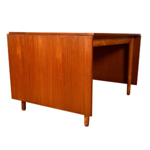 49″ x 33″ Expanding Dining | Work Table w: Removable Drop-Leaves in Danish Teak by Hovmand-Olsen