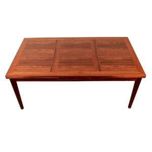 Danish Modern Rosewood Rectangular Expanding Cross-Grain Dining Table
