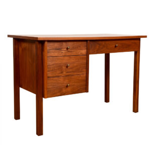A Mid Century Modern Walnut Compact 3-Drawer Desk