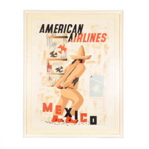 E. McKnight Kauffer (35 x 45) Mexico | American Airlines Travel Poster Custom Framed