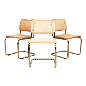 Marcel Breuer Cesca Mid Century Italian Caned Chrome Chairs