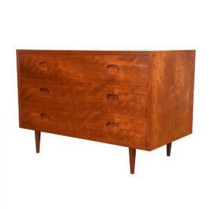 Danish Modern Teak Chest of Drawers with Inset Oval Pulls