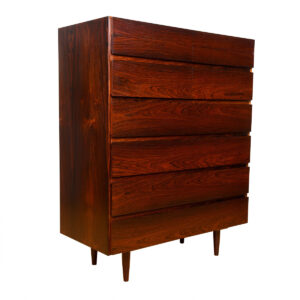 Split-Drawered Danish Modern Rosewood Tall Dresser