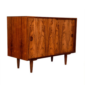 Danish Modern Rosewood Compact Cabinet w: Sliding Doors