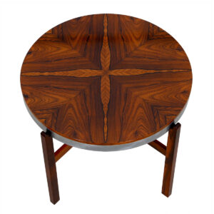 Brazilian Rosewood 23″ Round Coffee | Accent Table w. Gorgeous Grain